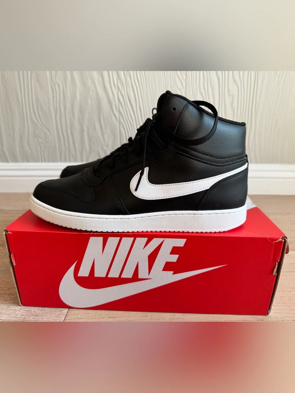 Nike Ebernon Mid Black/White Sneakers Sz: 11